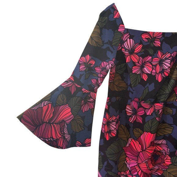 Trina Turk Miley Bell Sleeves Floral Dress Size 8 - Picture 5 of 11